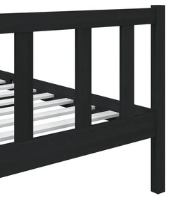 Estrutura cama pequena solteiro 75x190 cm madeira maciça preto