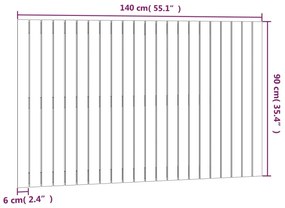 Cabeceira de parede 140x3x90 cm pinho maciço castanho-mel