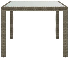Conjunto jantar p/ exterior com almofadões 3 pcs vime cinzento