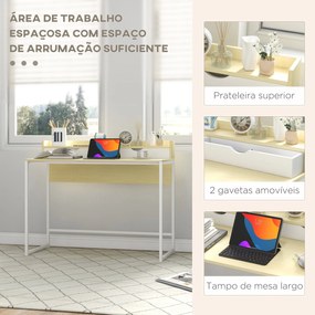 HOMCOM Secretária Moderna Mesa para Escritório Mesa de Computador com