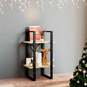 Estante com 2 prateleiras 40x30x70 cm pinho maciço castanho