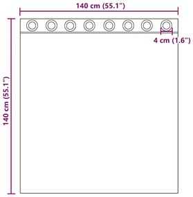 Cortinas de voile com ilhós 2 pcs turquesa