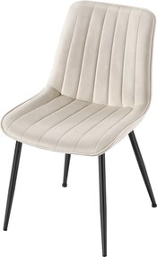 Conjunto 2 cadeiras de sala de jantar ou cozinha, pernas de aço bege-preto