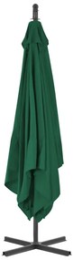 Guarda-sol cantilever com poste de aço 250x250 cm verde