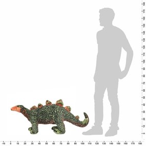 Brinquedo de montar estegossauro peluche verde e laranja XXL