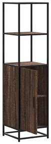 Armário alto 35,5x35x139 cm madeira e metal carvalho castanho