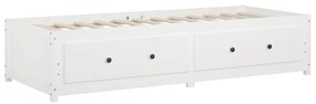 Sofá-cama sem colchão 90x200 cm madeira de pinho maciça branco