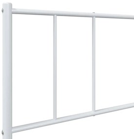 Estrutura de cama com cabeceira e pés 100x200 cm metal branco