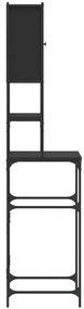 Armário sanita/máquina de lavar 68x48,5x194 cm preto