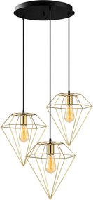Candeeiro de Teto Elmas – Dourado – Diâmetro 50 cm