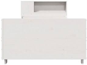 Cama sem colchão 90x200 cm madeira de pinho maciça branco
