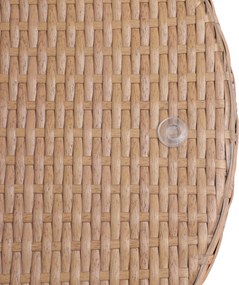 Conjunto de jardim em polyrattan com 3 peças Bali natural/preto