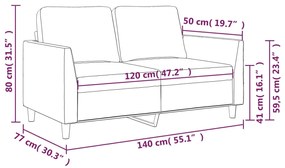 Sofá de 2 lugares 120 cm couro artificial vermelho tinto