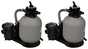 Bombas de filtragem por areia 2 pcs 600 W 17 000 l/h