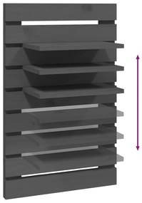 Prateleiras de montagem na parede 2 pcs pinho maciço cinza