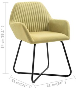 Cadeiras de jantar 2 pcs tecido verde