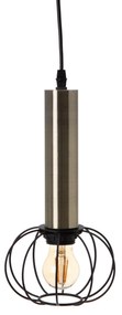 Candeeiro de Teto Preto Dourado Metal 16 X 16 X 30 cm