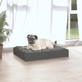 Cama para cães 61,5x49x9 cm madeira de pinho maciça cinza