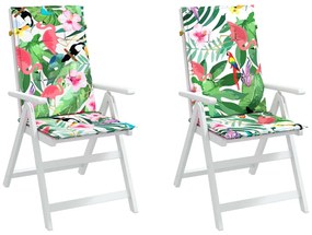 Almofadões para cadeiras altas de jardim 2pcs tecido multicolor