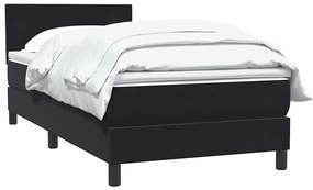Cama box spring com colchão 90x210 cm veludo preto