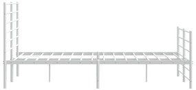 Estrutura de cama com cabeceira e pés 150x200 cm metal branco