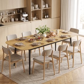 Mesa de Jantar Extensível, 160-200 x 80 x 76 cm, Para 6 a 8 Pessoas (CADEIRAS NÃO INCLUIDAS), Castanho