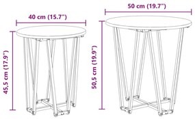 Conjunto de Mesas de Apoio 2 pcs Cinza Sonoma em Madeira e Metal