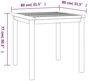 5 pcs conjunto de jantar p/ jardim madeira de teca maciça