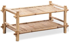vidaXL Sapateira com 2 prateleiras bambu