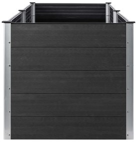 Canteiro elevado de jardim 200x50x91 cm WPC cinzento