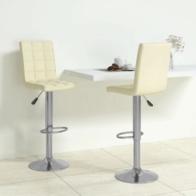 vidaXL Bancos de bar 2 pcs tecido cor creme