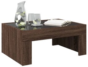 Mesa de centro luzes LED Infinity 70x50x30 cm carvalho castanho