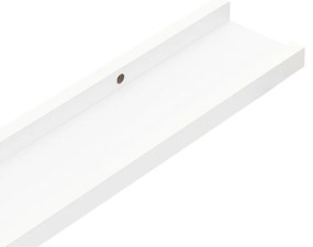 Unidade de prateleiras com rebordo 2 pcs 40x9x3 cm MDF branco