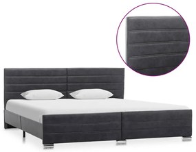 vidaXL Estrutura de cama 140x200 cm camurça artificial cinzento