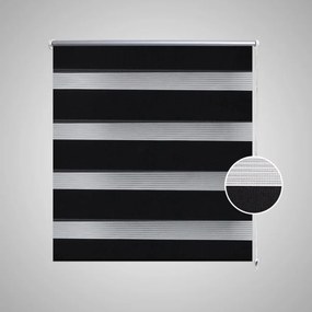 Estore de rolo 80 x 150 cm, linhas de zebra / Preto