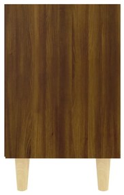 Mesa cabeceira pernas de madeira 40x30x50 cm carvalho castanho