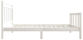 Estrutura de cama solteiro 90x190 cm madeira maciça branco