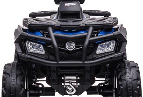 Moto 4 elétrica para crianças de 24 volts, 4x4 pneus de borracha, banco em pele Azul