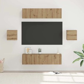 Conjunto de móvel de TV 6 pcs carvalho artisiano
