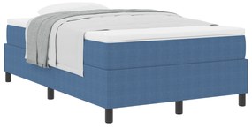 Cama Box Spring com Colchão Azul, 120 x 200 cm, em veludo.
