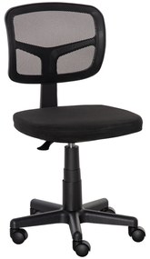 Vinsetto Cadeira de Escritório Operativa Giratória 360° com Altura Ajustável Suporte Lombar 43x48x77,5-89,5cm Preto | Aosom Portugal