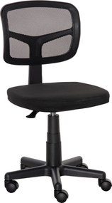 Vinsetto Cadeira Escritório Operativa Cadeira de Escritório Giratória 360° Altura Ajustável Suporte Lombar 43x48x77,5-89,5cm Preto | Aosom Portugal