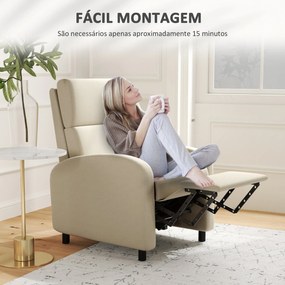 HOMCOM Poltrona Relax Reclinável até 160° Poltrona Reclinável Manual c