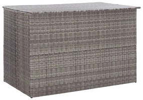 46467 vidaXL Caixa de arrumação para jardim 150x100x100 cm vime PE cinzento