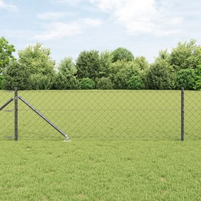 vidaXL Cerca de Cadeia com 13 Estacas 0.6x25 m Aço Galvanizado