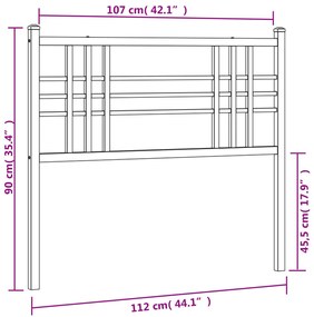 Cabeceira de cama 107 cm metal branco