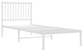 Estrutura de cama com cabeceira 80x200 cm metal branco