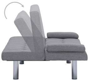 Sofá Cama Vivian - Cor Cinzento Claro - Em Tecido, Estrutura em Madeir