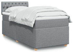 Cama com molas/colchão 90x200 cm tecido cinza-claro