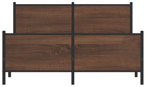 Estrutura de cama sem colchão 140x200cm metal carvalho castanho